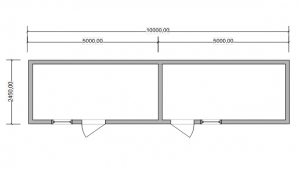 Блок-контейнер 10000х2450х2500мм, чертеж Блок-контейнер 10000х2450х2500мм, чертеж