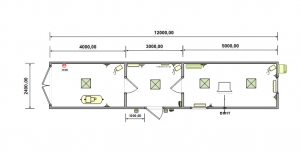 Блок-контейнер 12000*2400*2600мм, чертеж Блок-контейнер 12000*2400*2600мм, чертеж